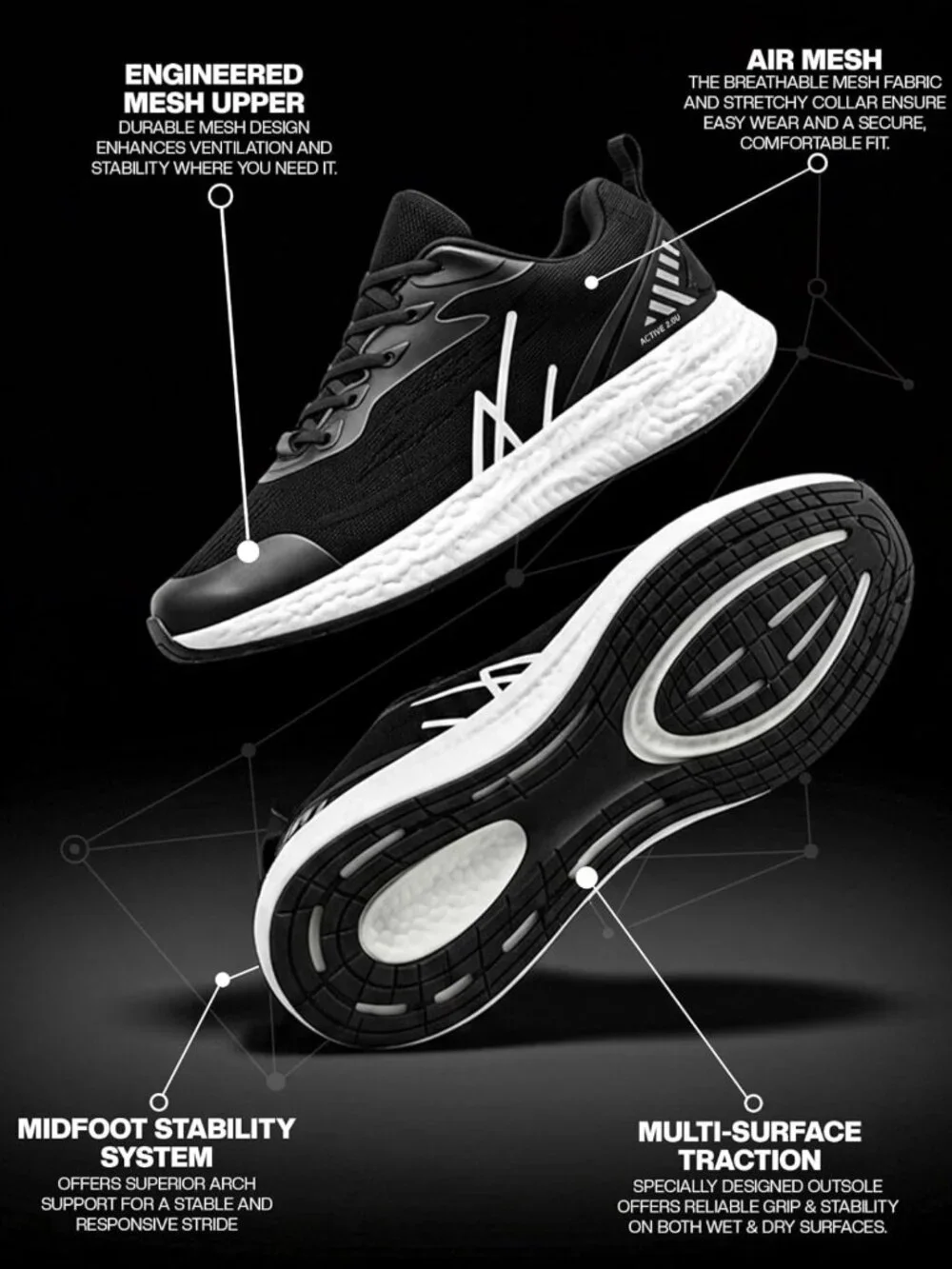 Lightweight Air Mesh Men's Running Shoes | Casual Sneakers for Comfort & Style